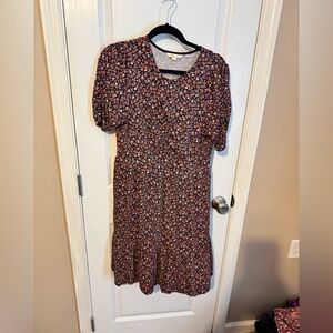 Boden Floral Dress - Black and Pink